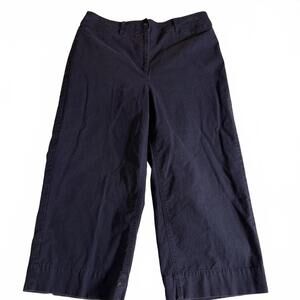 TALBOTS Wide Leg Cropped Chino. Navy‎ Blue.  Size 8P. Nautical Preppy
